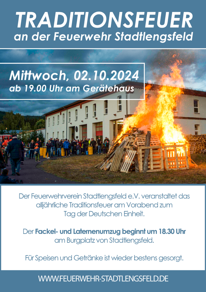 Flyer zum Traditionsfeuer 2024